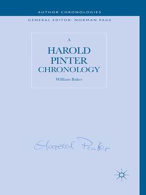cover image of A Harold Pinter Chronology